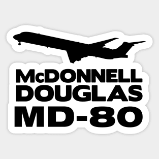 McDonnell Douglas MD-80 Silhouette Print (Black) Sticker